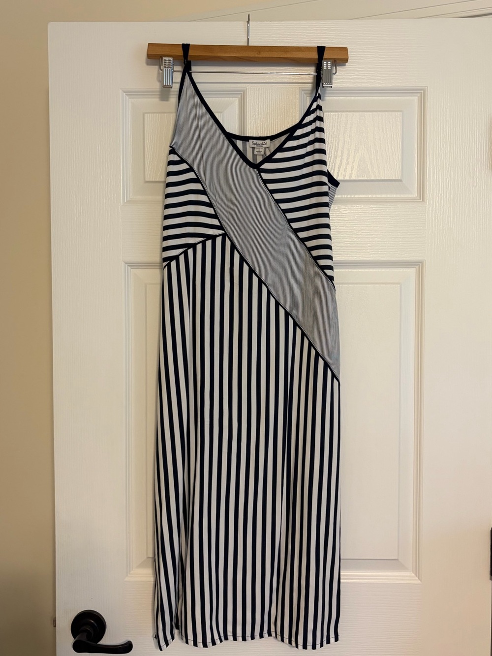 Splendid Black & White Striped Midi Dress - Picture 5 of 6